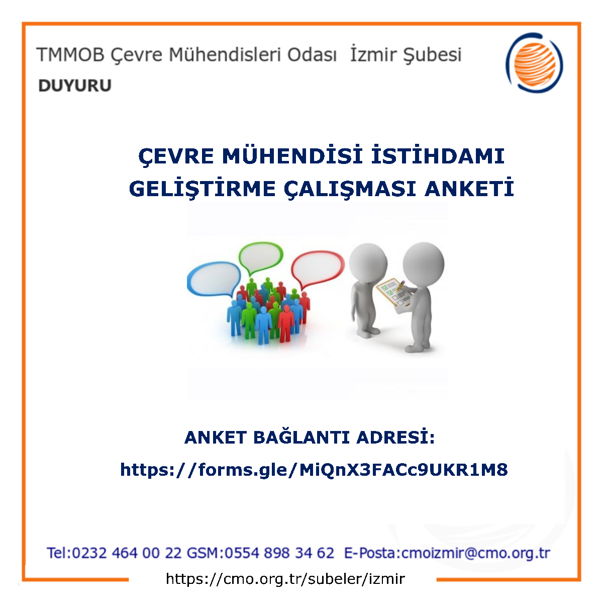 ÇEVRE MÜHENDİSİ İSTİHDAMI GELİŞTİRME ÇALIŞMASI ANKETİ