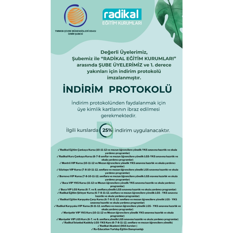 RADİKAL EĞİTİM KURUMLARI İLE İNDİRİM PROTOKOLÜ İMZALADIK!  