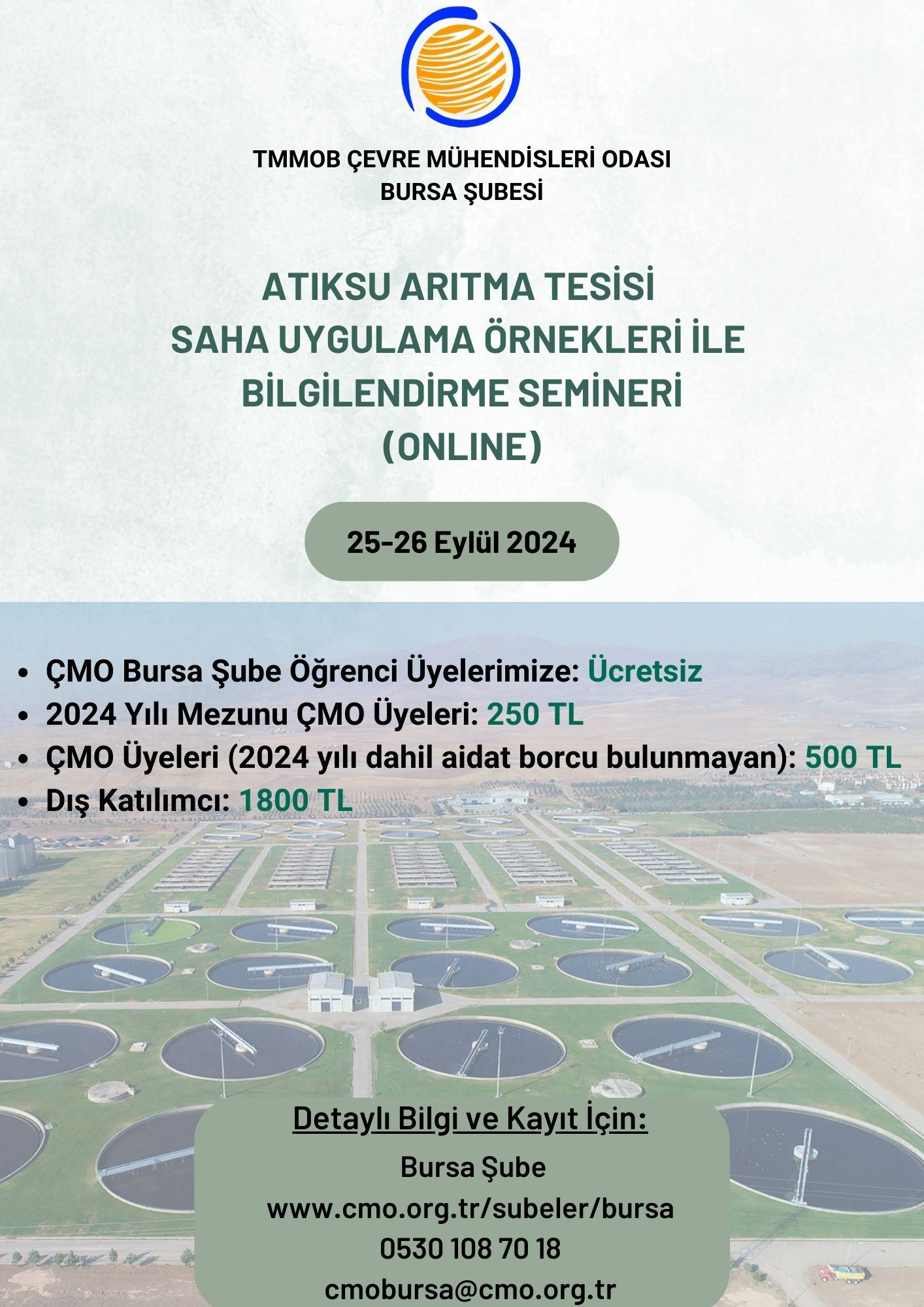 ATIKSU ARITMA TESİSİ  SAHA UYGULAMA ÖRNEKLERİ İLE BİLGİLENDİRME SEMİNERİ-  25-26 EYLÜL 2024 (ONLINE)