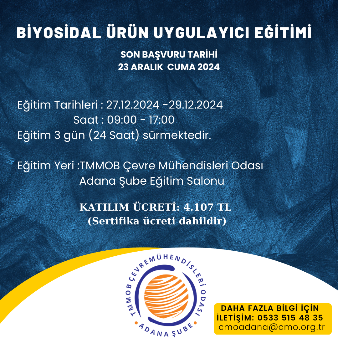 BİYOSİDAL ÜRÜN UYGULAYICILARI EĞİTİMİ 