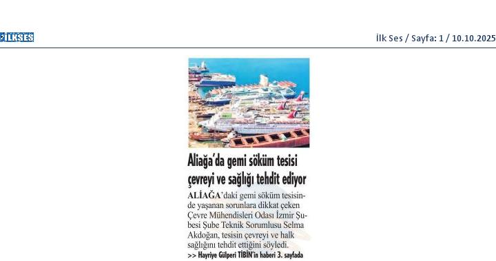 GEMİ SÖKÜM TESİSLERİ HAKKINDA BASIN HABERLERİMİZ