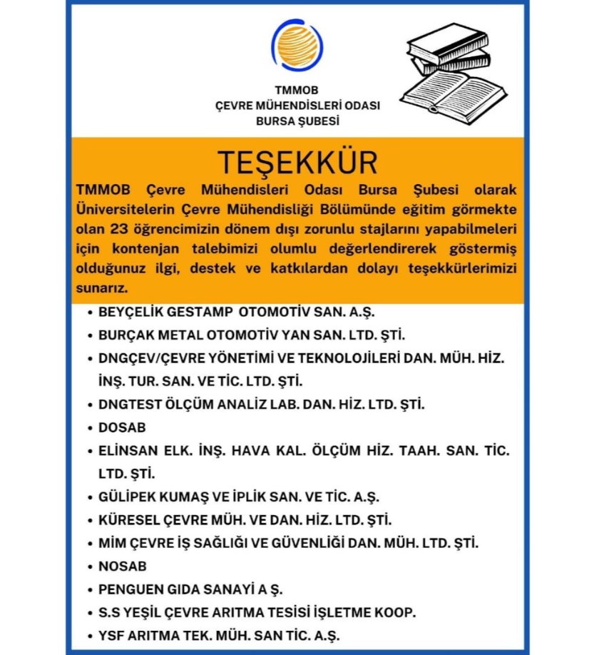 STAJ TEŞEKKÜRÜ