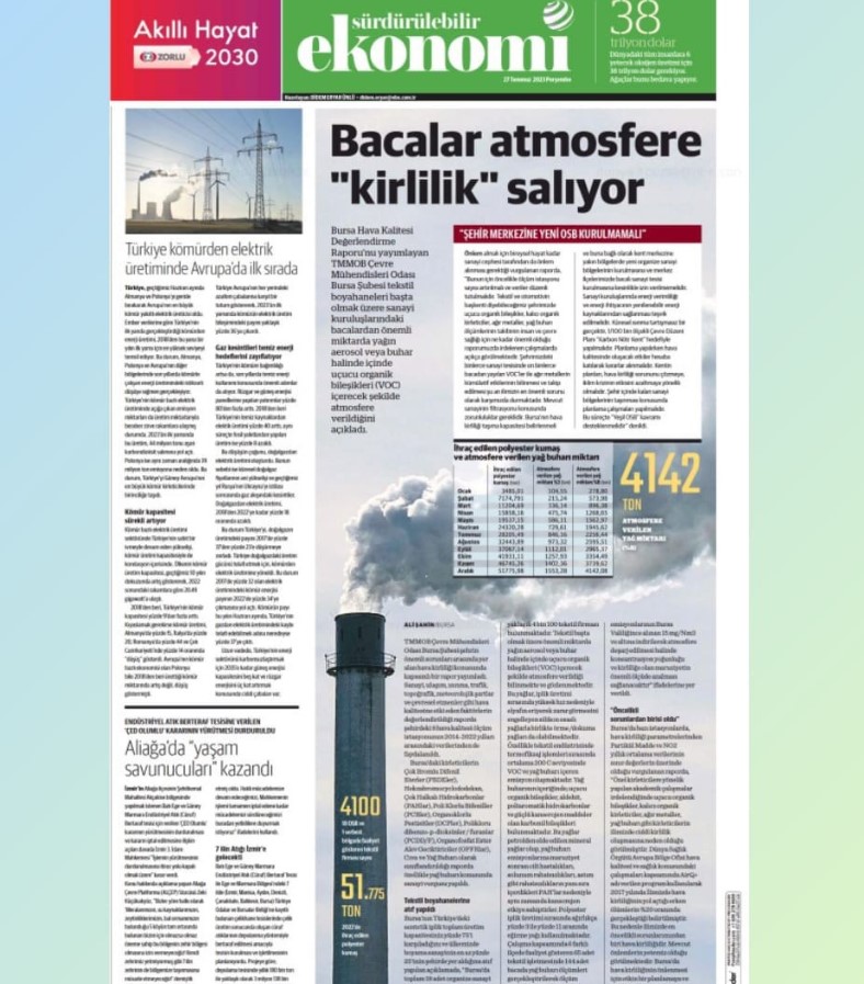 EKONOMİ GAZETESİ-BURSA HAVA KALİTESİ DEĞERLENDİRME RAPORU