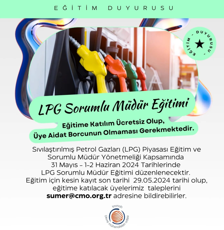 LPG Sorumlu Müdür Eğitimi Duyurusu