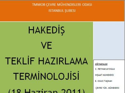 HAKEDİŞ VE TEKLİF HAZIRLAMA TERMİNOLOJİSİ