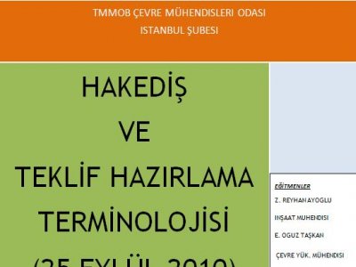 `HAKEDİŞ VE TEKLİF HAZIRLAMA TERMİNOLOJİSİ` EĞİTİMİ