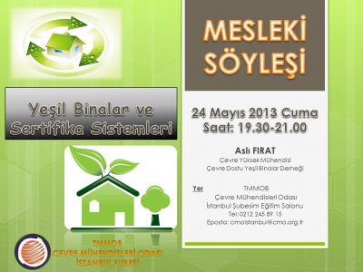 MESLEKİ SÖYLEŞİYEŞİL BİNALAR VE SERTİFİKA SİSTEMLERİ 24 MAYIS2013 CUMA