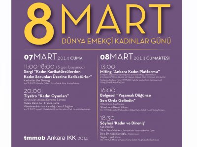 8 MART DÜNYA EMEKÇİ KADINLAR GÜNÜ ETKİNLİK PROGRAMI