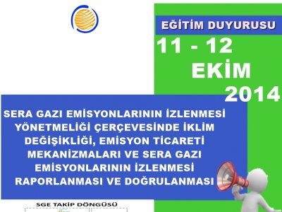 SERA GAZI EMİSYONLARININ İZLENMESİ YÖNETMELİĞİ ÇERÇEVESİNDE İKLİM DEĞİŞİKLİĞİ, EMİSYON TİCARETİ MEKANİZMALARI VE SERA GAZI EMİSYONLARININ İZLENMESİ RAPORLANMASI VE DOĞRULANMASI EĞİTİMİYENİ DUYURU EKLENDİ