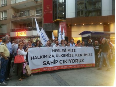 TMMOB İZMİR İKK,TMMOB MÜHENDİS, MİMAR, ŞEHİR PLANCILARI DAYANIŞMA GÜNÜ NDE BİR BASIN AÇIKLAMASI GERÇEKLEŞTİRDİ.