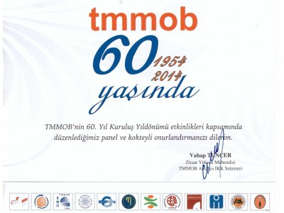 TMMOBNİN 60. KURULUŞ YILDÖNÜMÜ ETKİNLİKLERİ