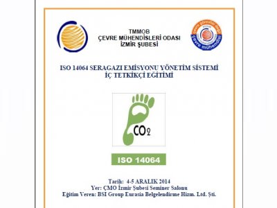 ISO 14064 SERAGAZI EMİSYONU YÖNETİM SİSTEMİ İÇ TETKİKÇİ EĞİTİMİ