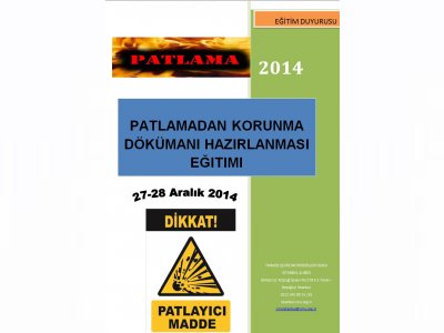 PATLAMADAN KORUNMA DÖKÜMANI HAZIRLANMASI EĞİTİMİ 