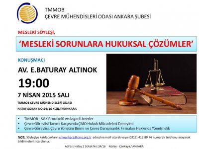 MESLEKİ SORUNLARA HUKUKSAL ÇÖZÜMLER SÖYLEŞİSİ