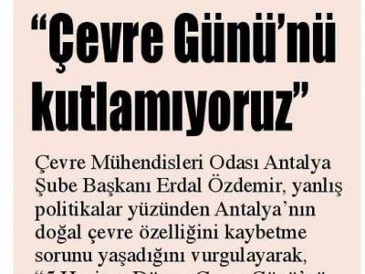 ÇEVRE GÜNÜ`NÜ KUTLAMIYORUZ