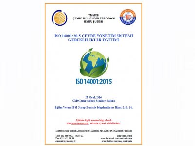 ISO 14001:2015 ÇEVRE YÖNETİM SİSTEMİ GEREKLİLİKLER EĞİTİMİ