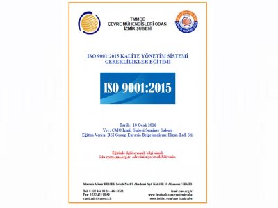 ISO 9001:2015 KALİTE YÖNETİM SİSTEMİ GEREKLİLİKLER EĞİTİMİ