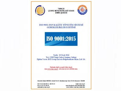 ISO 9001:2015 KALİTE YÖNETİM SİSTEMİ GEREKLİLİKLER EĞİTİMİ