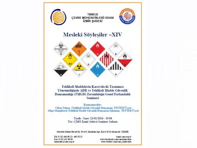 MESLEKİ SÖYLEŞİLER-XIV "TEHLİKELİ MADDELERİN KARAYOLU İLE TAŞINMASI YÖNETMELİĞİNDE ADR VE TEHLİKELİ MADDE GÜVENLİK DANIŞMANLIĞITMGD) ZORUNLULUĞU GENEL FARKINDALIK SEMİNERİ"