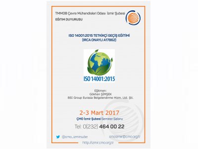 ISO 14001:2015 TETKİKÇİ GEÇİŞ EĞİTİMİIRCA ONAYLI A 17862)