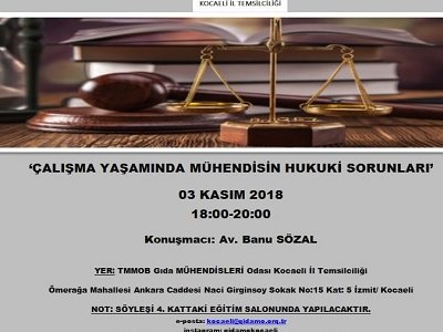 ÇALIŞMA YAŞAMINDA MÜHENDİSİN HUKUKİ SORUNLARI 