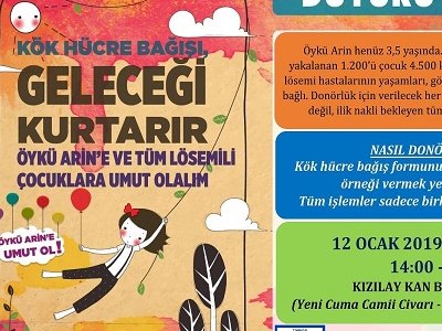 ÖYKÜ ARİN VE TÜM LÖSEMİLİ ÇOCUKLARA UMUT OLALIM