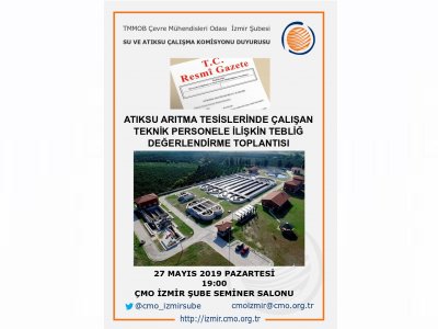 ATIKSU ARITMA TESİSLERİNDE ÇALIŞAN TEKNİK PERSONELE İLİŞKİN TEBLİĞ HK. TOPLANTI