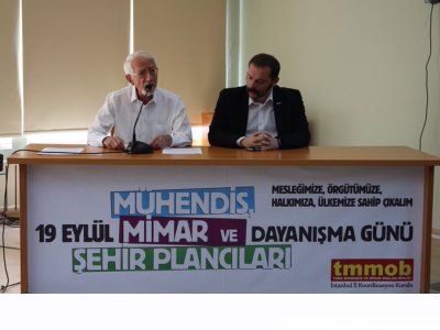 19 EYLÜL MİMAR MÜHENDİS, ŞEHİR PLANCILARI DAYANIŞMA GÜNÜ KAPSAMINDA TMMOB İSTANBUL İKK`NIN BASIN AÇIKLAMASINA KATILIM GERÇEKLEŞTİRDİK