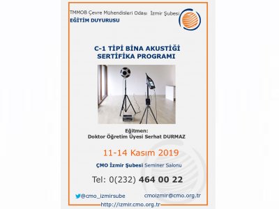 C-1 BİNA AKUSTİĞİ SERTİFİKA EĞİTİM PROGRAMI 