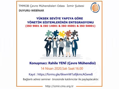 WEBİNAR-1YÜKSEK SEVİYE YAPIYA GÖRE YÖNETİM SİSTEMLERİNİN ENTEGRASYONU
(ISO 9001ISO 14001ISO 45001ISO 50001)