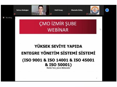 DÖNEMİN İLK WEBİNAR ETKİNLİĞİNİ `YÜKSEK SEVİYE YAPIYA GÖRE YÖNETİM SİSTEMLERİNİN ENTEGRASYONU`ISO 9001ISO 14001ISO 45001ISO 50001) KONUSU İLE GERÇEKLEŞTİRDİK.