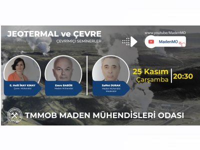 ÇEVRİMİÇİ SEMİNER:JEOTERMAL VE ÇEVRE