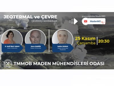 ÇEVRİMİÇİ SEMİNER:JEOTERMAL VE ÇEVRE