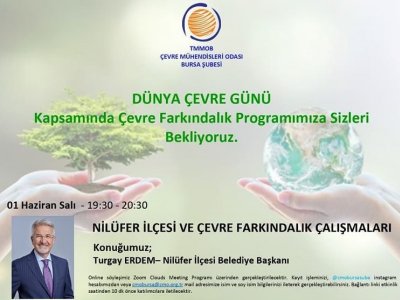 5 HAZİRAN DÜNYA ÇEVRE GÜNÜ ÇEVRE FARKINDALIK PROGRAMIMIZ KAPSAMINDA `NİLÜFER İLÇESİ VE ÇEVRE FARKINDALIK ÇALIŞMALARI` BAŞLIKLI SEMİNERİMİZİ GERÇEKLEŞTİRDİK.