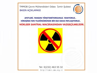 AFETLERİ, YANGINI YÖNETEMİYORSUNUZ. YANIYORUZ..
HİROŞİMA`NIN YILDÖNÜMÜNDE BİR KEZ DAHA PAYLAŞIYORUZ..
NÜKLEER SANTRAL MACERASINDAN VAZGEÇİLMELİDİR.
