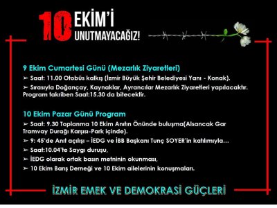 10 EKİM ANKARA KATLİAMI ANMA ETKİNLİKLERİ