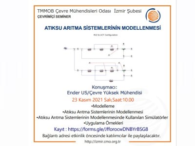 ÇEVRİMİÇİ SEMİNER:ATIKSU ARITMA SİSTEMLERİNİN MODELLENMESİ