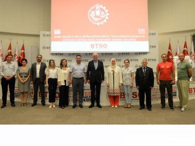 BTSO TARAFINDAN DÜZENLENEN ``OKULLARIMIZDA ÇEVRE VE İŞ GÜVENLİĞİ HAKKINDA BİLİNÇ OLUŞTURMA`` İSTİŞARE TOPLANTISINA KATILIM SAĞLANDI.