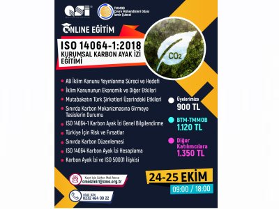 ISO 14064-1:2018 Kurumsal Karbon Ayak İziStandardı Çerçevesinde Sera Gazları Emisyonlarının Ve Uzaklaştırmalarının Kuruluş Seviyesinde Hesaplanması Ve Raporlanması) Bilgilendirme Eğitimi 