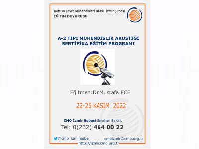 A-2 TİPİ MÜHENDİSLİK AKUSTİĞİ SERTİFİKA EĞİTİM PROGRAMI