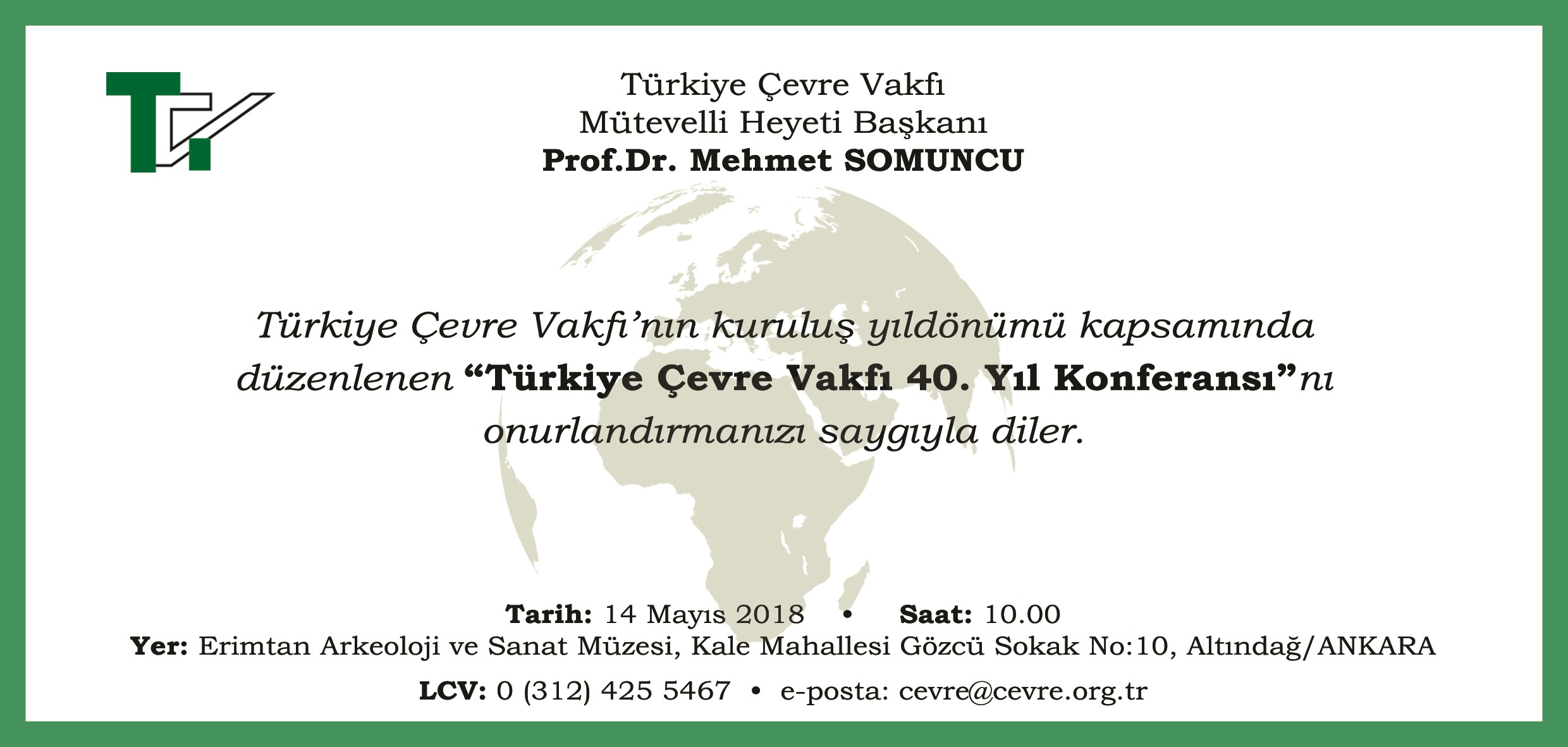 TÜRKİYE ÇEVRE VAKFI 40. YIL KONFERANSI