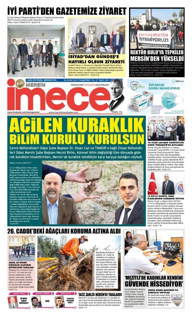 ACİLEN KURAKLIK BİLİM KURULU KURULSUN( İMECE GAZETESİ9 OCAK 2021)