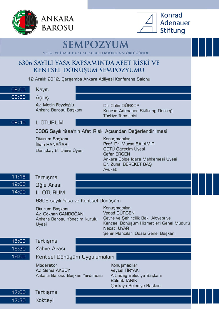 6306 SAYILI YASA KAPSAMINDA AFET RİSKİ VE KENTSEL DÖNÜŞÜM SEMPOZYUMU
